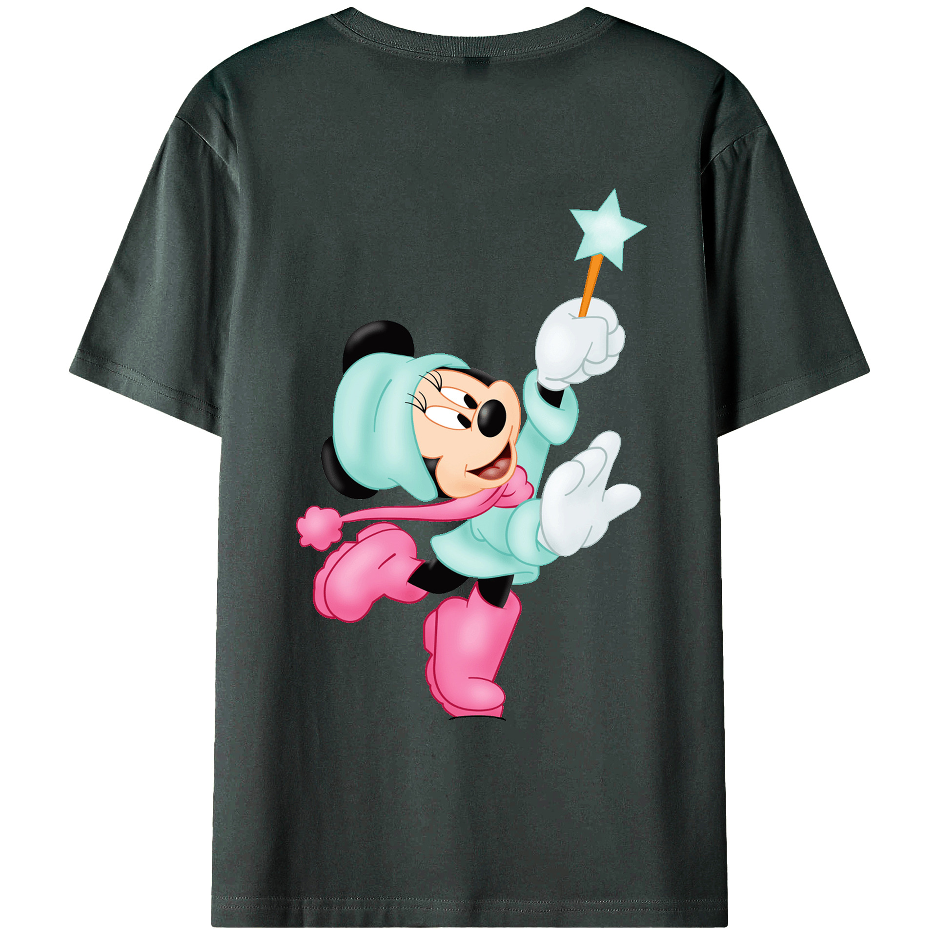 ミッキーマウス Mickey Mouse 綿100％ メンズ半袖Tシャツ（バックプリント） 通気性